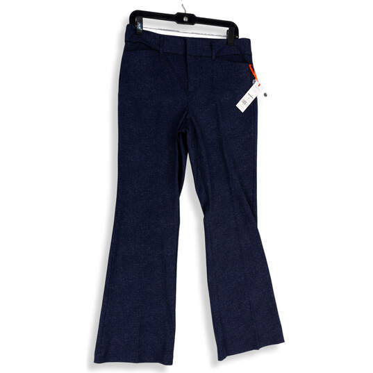 NWT Womens Navy Blue Flat Front Slash Pockets Bootcut Leg Ankle Pants Size 10 image number 1