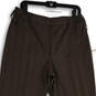 Womens Brown Striped Flat Front Straight Leg Dress Pants Size 12 image number 3