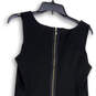 Womens Black Sleeveless Square Neck Back Zip Knee Length Sheath Dress Sz10P image number 4