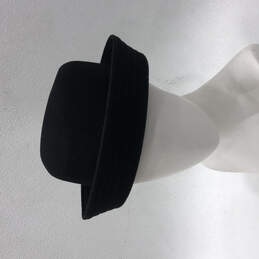 Vintage Womens Black Wool Roll Brim Round Crown Elegant Derby Bowler Hat