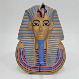 Vintage Egyptian Pharaoh King Tut Chalkware Bust Statue