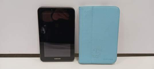Samsung Galaxy Tab 2 8 GB Tablet w/Blue Leather Case image number 1