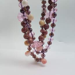 Sterling Silver Tree Strand Purple & Pink Gemstone Necklace 21 Inch 278.1
