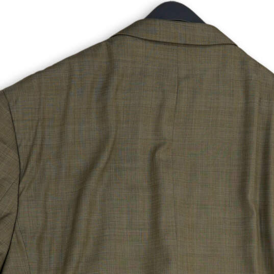 NWT Mens Tan Plaid Long Sleeve Notch Lapel Pockets Two Button Blazer Sz 60L image number 4