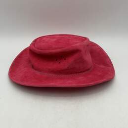 Walkabout Mens Pink Leather Wide Brim Fitted Cowboy Hat Size Small