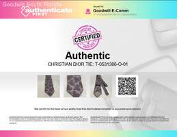 Authentic Christian Dior Mens Purple Paisley Printed Adjustable Designer Tie alternative image