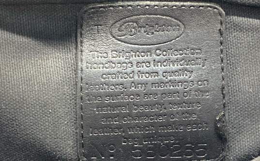 Brighton Croc Leather Bucket Shoulder Bag Black/Brown image number 6