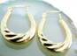 14K Yellow Gold Oblong Twisted Hoop Earrings 1.5g image number 4