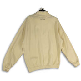 Mens Beige1/4 Zip Long Sleeve Mock Neck Pullover Sweatshirt Size Large alternative image