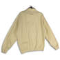 Mens Beige1/4 Zip Long Sleeve Mock Neck Pullover Sweatshirt Size Large image number 2