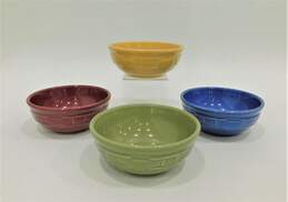 Longaberger Pottery Woven Traditions Multicolor Bowl Set of 4