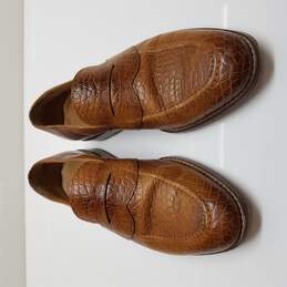 Men's 3DM Lifestyle Brown Croc Patterned Leather Loafers Size 7 (UK 6) alternative image