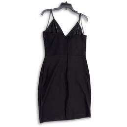 Womens Black Spaghetti Strap Front Lace-Up V-Neck Bodycon Dress Size XL alternative image