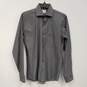 Mens Gray Cotton Collared Long Sleeve Button-Up Shirt Size Medium image number 1