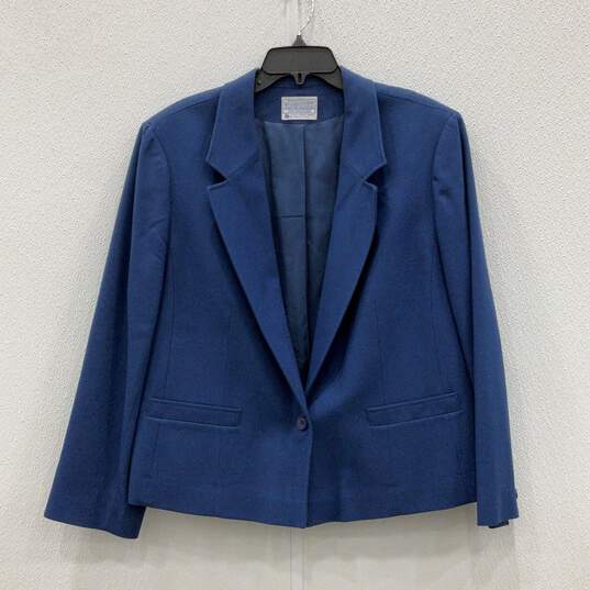 Pendleton Womens Navy Blue Notch Lapel Single-Breasted 2 Piece Skirt Suit Sz 22W image number 2