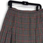 Womens Red Blue Plaid Pleated Side Button Midi A-Line Skirt Size 10 image number 4