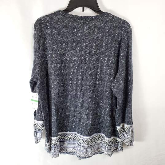 Style & Co Women Black Long Sleeve Top L NWT image number 5
