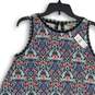 NWT Womens Multicolor Floral Sleeveless Keyhole Back A-Line Dress Size L image number 3