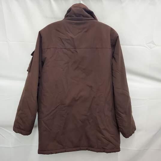 Slam MN's 100% Polyester Brown Camel Hunting Sports Snap & Zipper Parka Size S/M image number 2