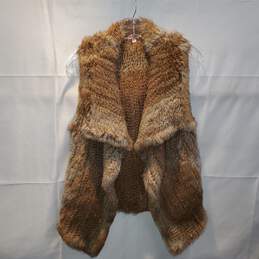 Calypso St Barth Natural Rabbit Fur Vest Size XS