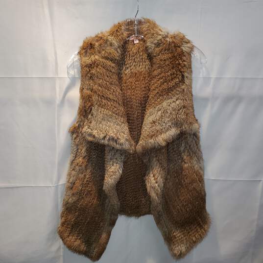 Calypso St Barth Natural Rabbit Fur Vest Size XS image number 1