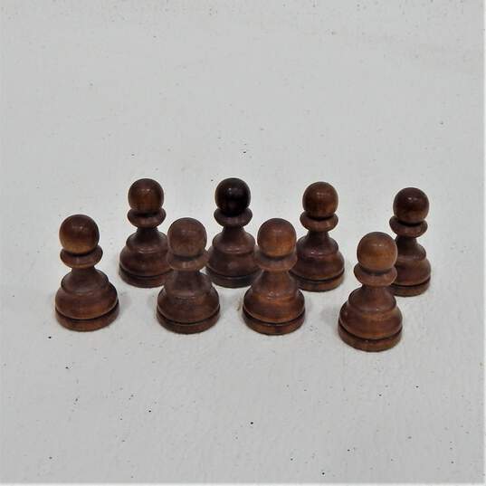 Vintage White and Black Marble Chess Board Game w/ Wood Pieces image number 10
