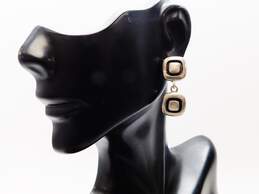 Zina 925 Modernist Overlay Squares Linked Drop Post Earrings alternative image