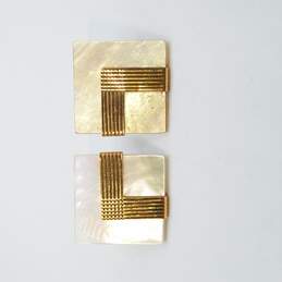 PBD 14K Gold MOP Post Earrings 9.3g