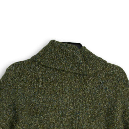 Womens Green Turtleneck Long Sleeve Knitted Pullover Sweater Size XS image number 4