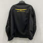 Mens Black Long Sleeve Front Pocket Full-Zip Motorcycle Jacket Size 3XL image number 1