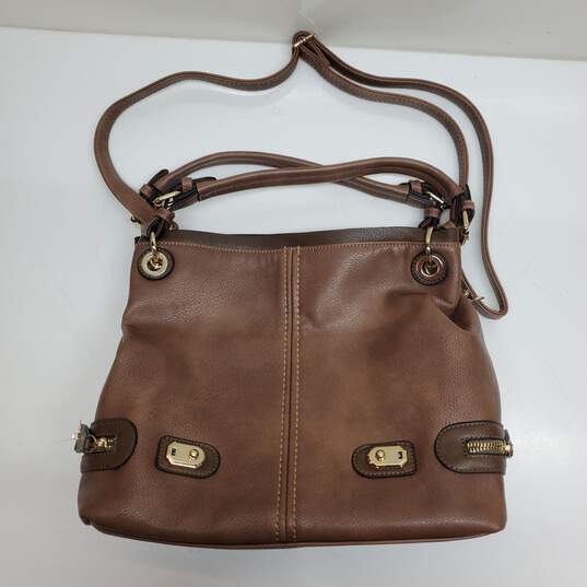 Simply Noelle Brown Leather Shoulder Bag image number 1
