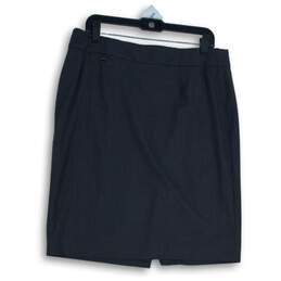 Calvin Klein Womens Gray Flat Front Back Zip Straight & Pencil Skirt Size 14