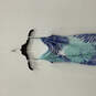 Womens Blue White Tropical Print Spaghetti Strap Pullover Maxi Dress Sz 10 image number 3