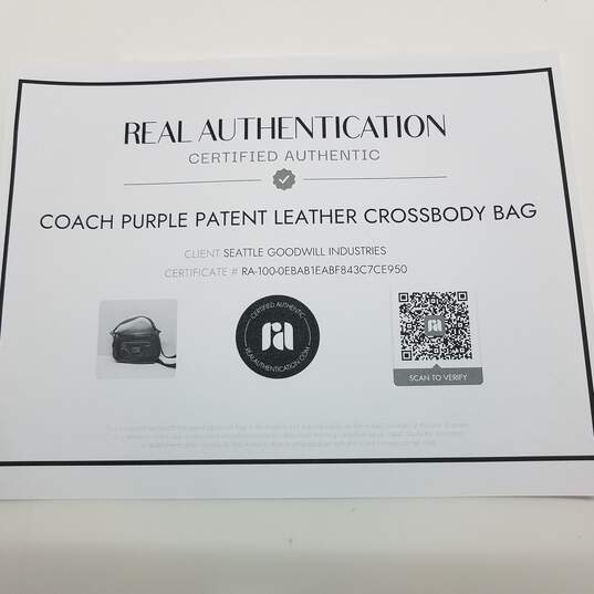 AUTHENTICATED Coach Purple Patent Leather Crossbody Bag image number 5