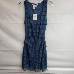 Max Studio Blue Ruffled Mini Dress Women's Sz S