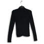 NWT Womens Black Knitted Ruched Turtleneck Long Sleeve Blouse Top Size XS image number 2