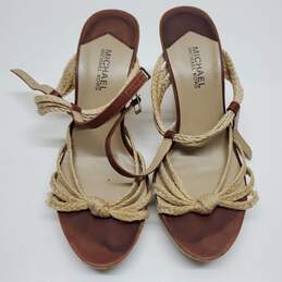 Michael Kors Wedge Lace Up Sandals Women's Size 8 1/2, Used