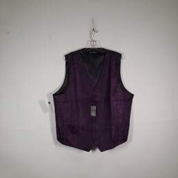 NWT Mens Paisley V-Neck Sleeveless Pockets Button Front Vest Size XXL