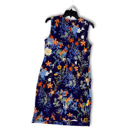 Womens Multicolor Floral Sleeveless Keyhole Neck Back Zip Shift Dress Sz 10 alternative image