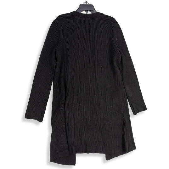 Womens Black Knitted Long Sleeve Open Front Cardigan Sweater Size XL image number 2