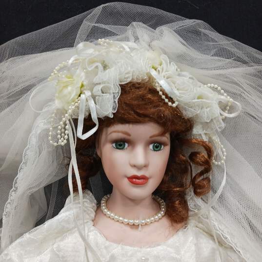 Vintage Porcelain Wedding Themed Doll w/Dress image number 4