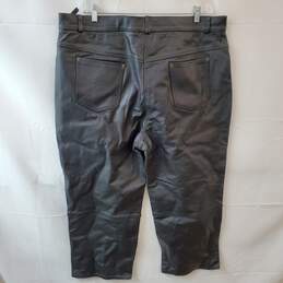 Size 18 Black Leather Motorcycle Pants alternative image