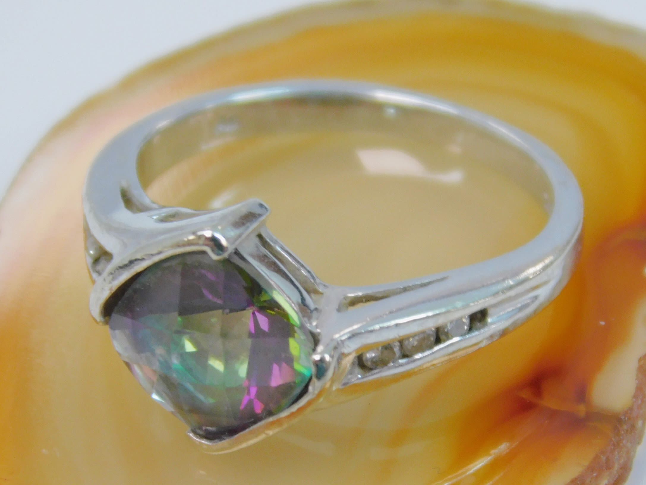 Mystic Topaz Ring, Natural Mystic Topaz, Engagement Ring, Antique Ring –  Adina Stone Jewelry