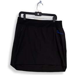 Athleta Womens Black Elastic Waist Zipper Pocket Pull-On Athletic Skirt Size 12