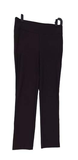 Womens Purple Dark Wash Stretch Straight Leg Flat Front Dress Pants Size 4
