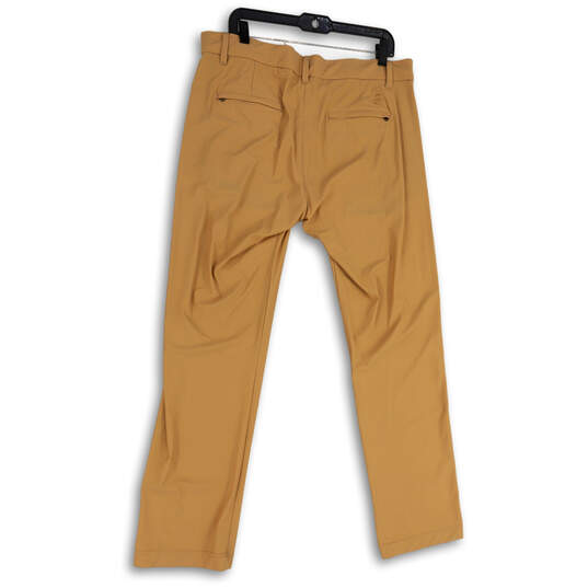 Womens Tan Slash Pockets Flat Front Straight Leg Chino Pants Size 36 image number 4