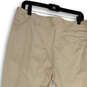 NWT Womens Beige Slash Pockets Straight Leg Pleated Golf Chino Pants Sz 12 image number 4