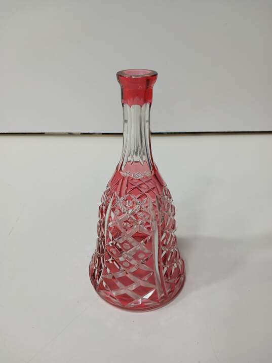 Vintage Pink Crystal Decanter - No Stopper image number 1
