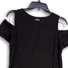 NWT Womens Black Cold Shoulder Round Neck Short Sheath Dress Size Small alternative image