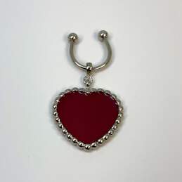 Designer Pandora 925 Sterling Silver Red Enamel Heart Charm Keyring alternative image